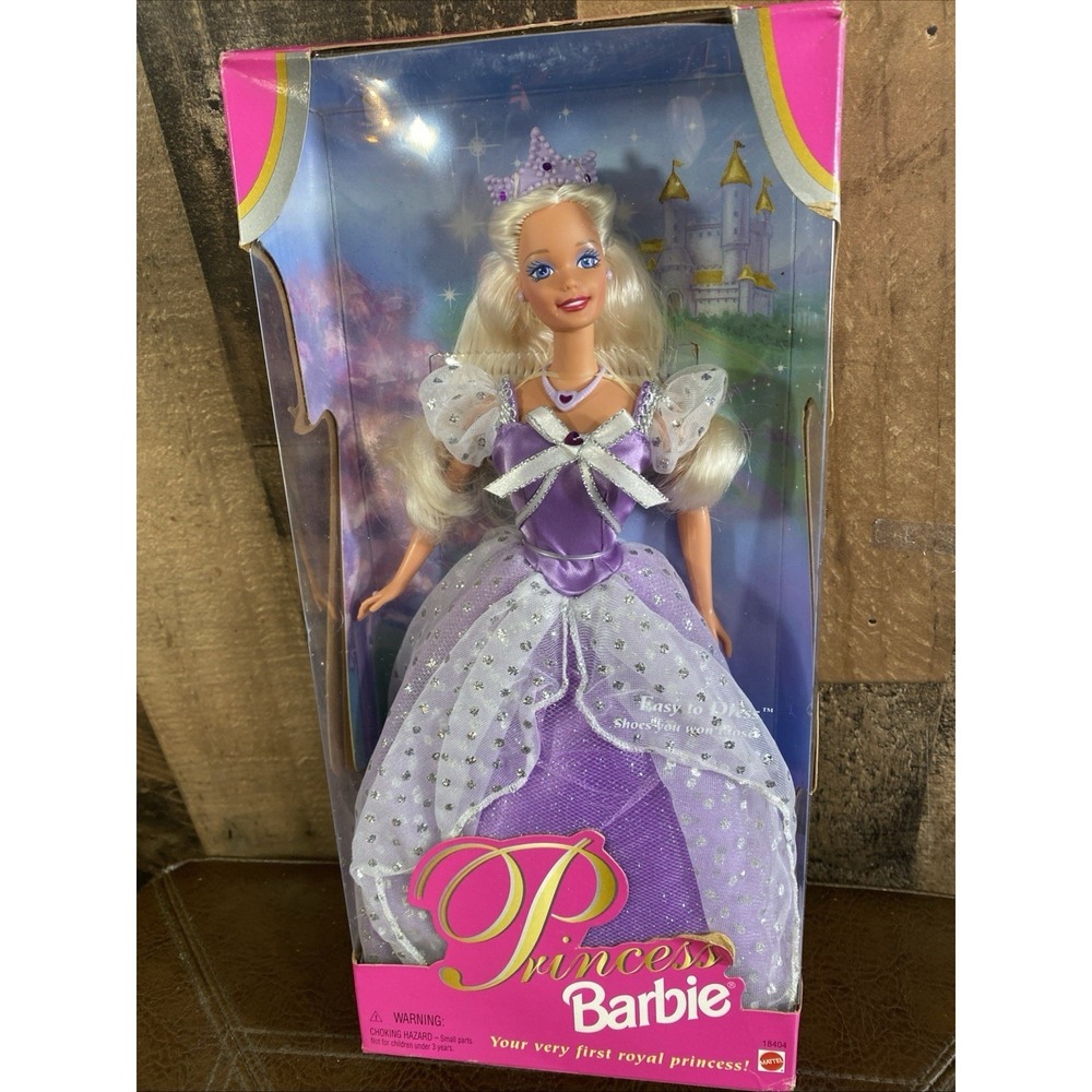 Vintage Princess‎ Barbie in Sparkly Purple Wedding Dress Mattel 1997 #18404